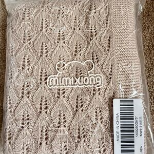 Beige Knit Blanket for Kids